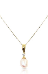 Gold Pearl & Diamond Necklace
