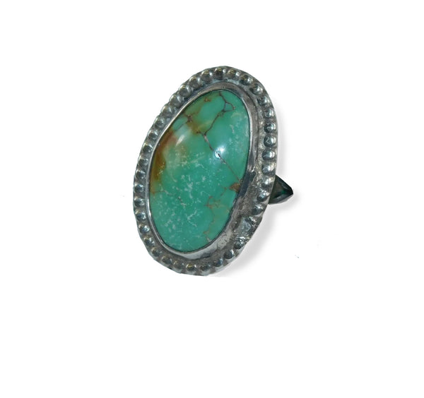 Silver vintage turquoise ring
