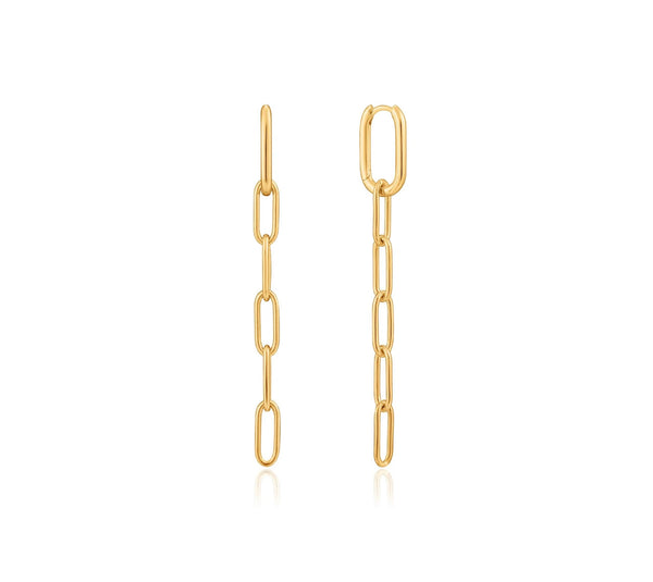 Cable link drop earrings