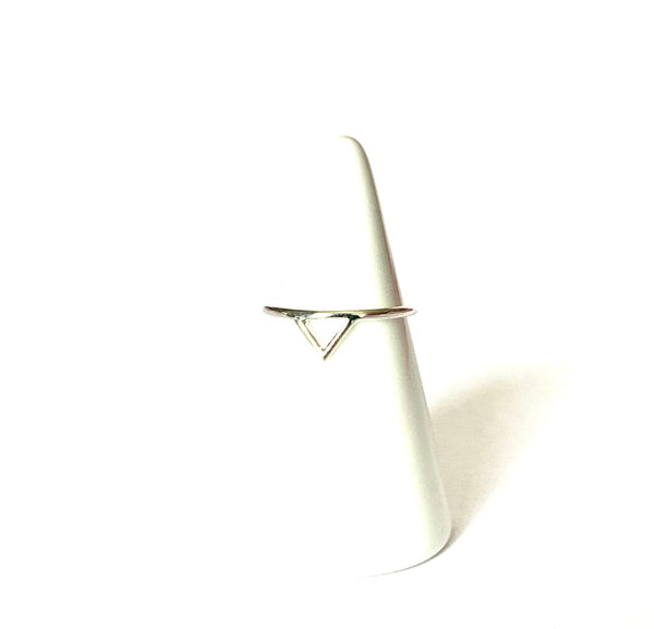 Rings sterling silver revese triangle or line rings - Ilumine Gallery Store dainty jewelry affordable fine jewelry