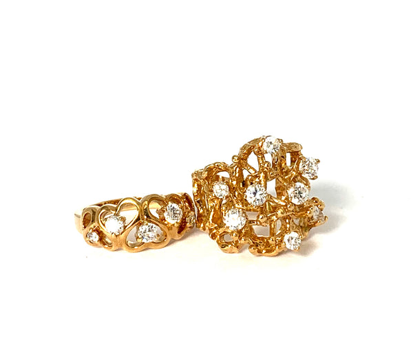 Rings yellow gold overlay with cz's - Ilumine Gallery Store dainty jewelry affordable fine jewelry