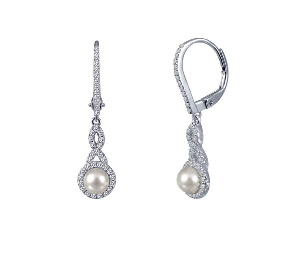 Pearl Drop Platinum Bonded Silver Earrings