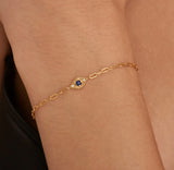Gold Lapis Evil Eye Bracelet