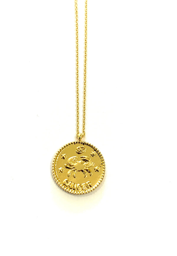 Gold coin zodiac necklace - Ilumine' Gallery 