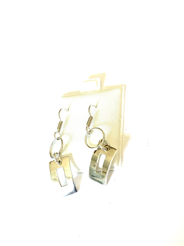 Earrings sterling silver hanging rectangular earrings - Ilumine Gallery Store dainty jewelry affordable fine jewelry