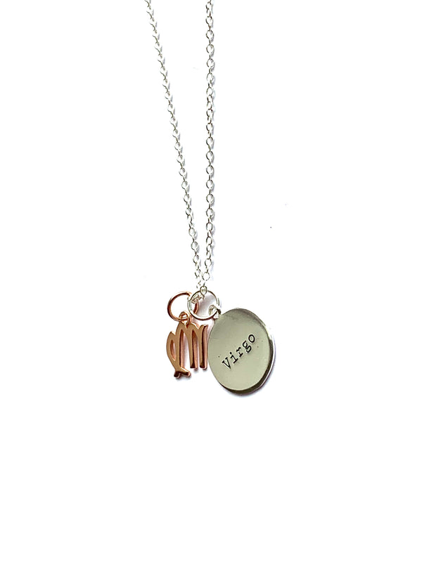 Necklace sterling silver and rose gold zodiac pendants - Ilumine Gallery Store dainty jewelry affordable fine jewelry