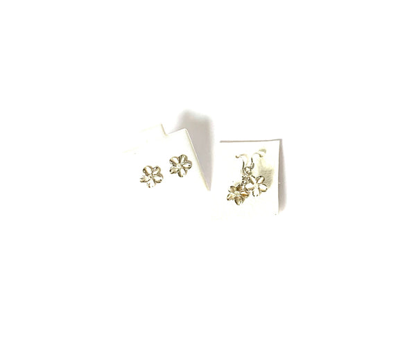 Sterling silver plumeria flower earrings - Ilumine Gallery Store dainty jewelry affordable fine jewelry