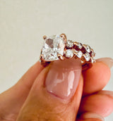 14k Rose Gold Diamond Engagement Ring and Wedding Band 2.92 TCW