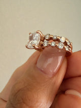 14k Rose Gold Diamond Engagement Ring and Wedding Band 2.92 TCW