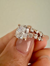 14k Rose Gold Diamond Engagement Ring and Wedding Band 2.92 TCW