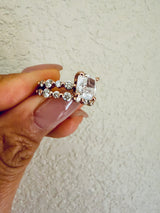 14k Rose Gold Diamond Engagement Ring and Wedding Band 2.92 TCW