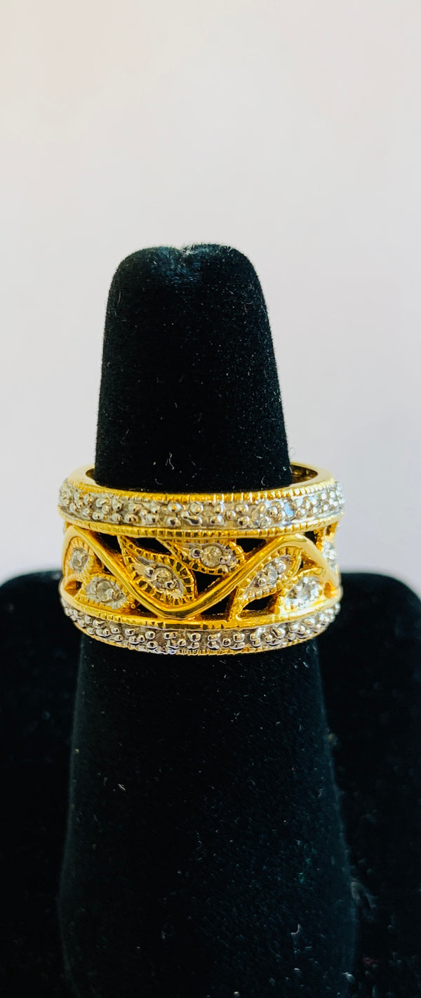 Gold lace diamond eternity ring - Ilumine' Gallery 