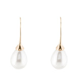 14kt Solid Yellow Gold Claw Drop Pearl Earrings