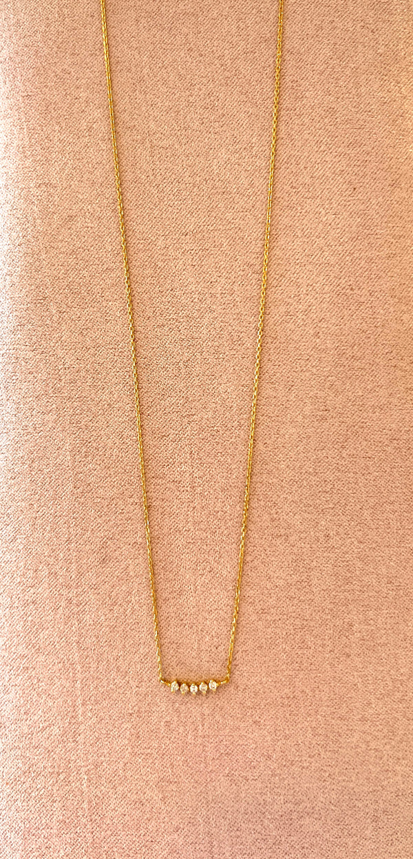 Solid Gold Diamond Cluster Necklace