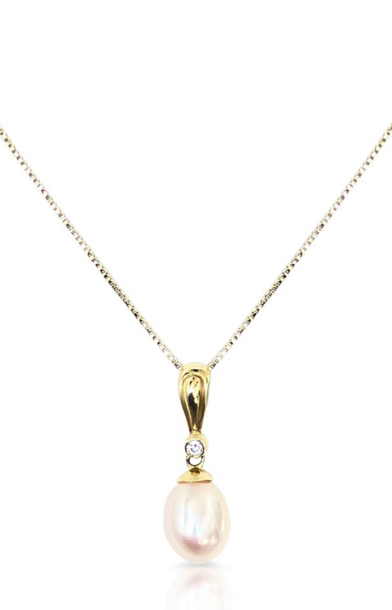 Gold Pearl & Diamond Necklace