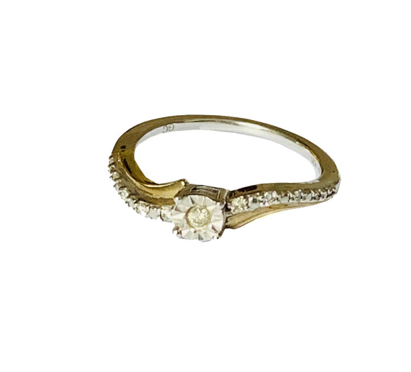 White Gold & Sterling Silver Diamond Ring - Ilumine' Gallery 