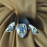 Blue Topaz Earrings & Pendant Set