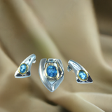 Blue Topaz Earrings & Pendant Set