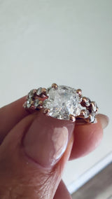 14k Rose Gold Diamond Engagement Ring and Wedding Band 2.92 TCW