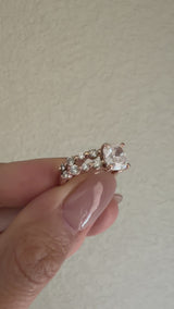 14k Rose Gold Diamond Engagement Ring and Wedding Band 2.92 TCW