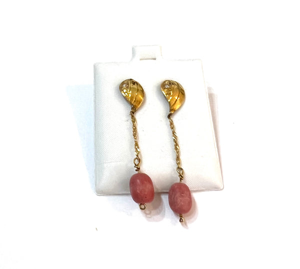 Gold Conch Pearl Earrings