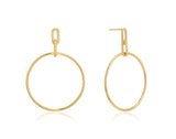 Gold hoop link earrings