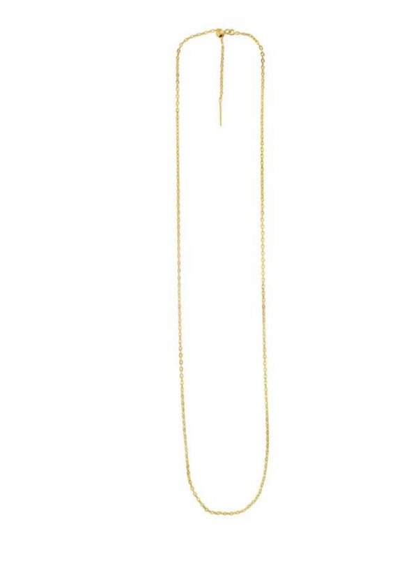 Solid gold adjustable cable chain