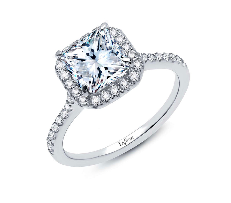 Princess Halo Engagement Ring