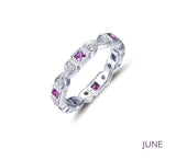 Birthstone Platinum Bonded Rings