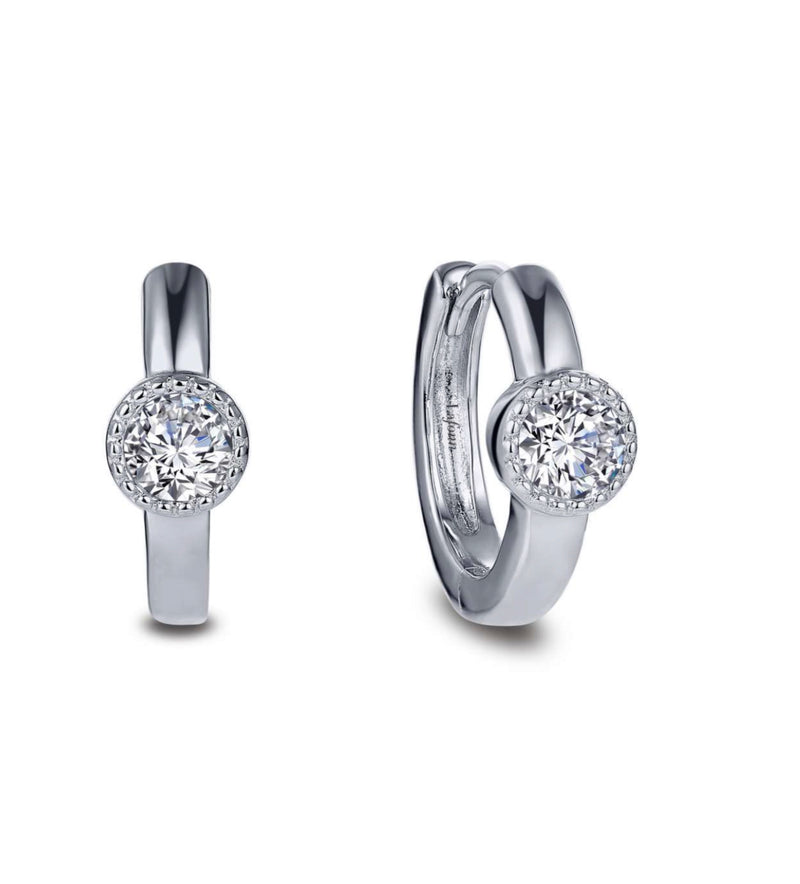 Diamond Bezel Huggie Earrings