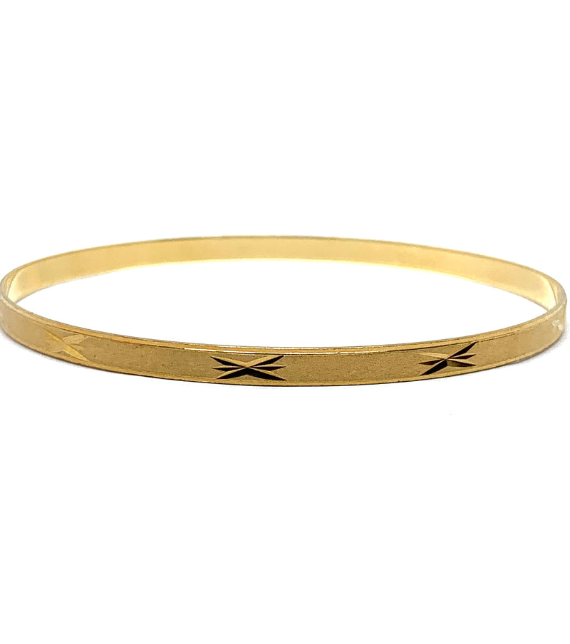 Yellow gold overlay starburst bangle - Ilumine' Gallery 