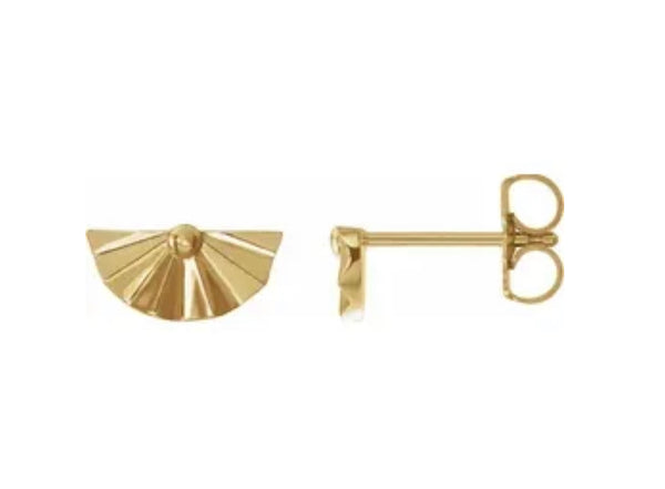 Gold geometric stud earrings