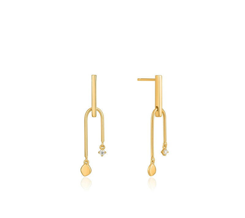 Double Drop Gold  Earrings