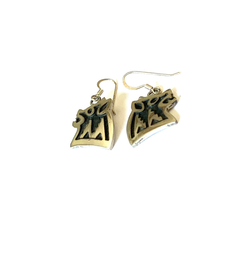 Handcrafted sterling silver wolf earrings - Ilumine Gallery Store dainty jewelry affordable fine jewelry