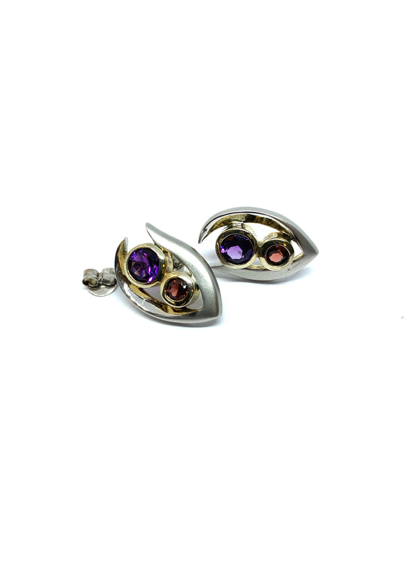 Amethyst and garnet earrings - Ilumine' Gallery 
