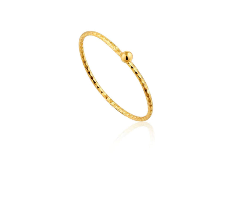 Gold Textured  Ball Ring