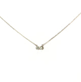 Necklace with two dainty cubic zirconia pendants - Ilumine Gallery Store dainty jewelry affordable fine jewelry