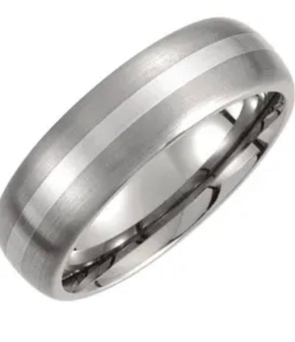 Titanium and silver men's rings