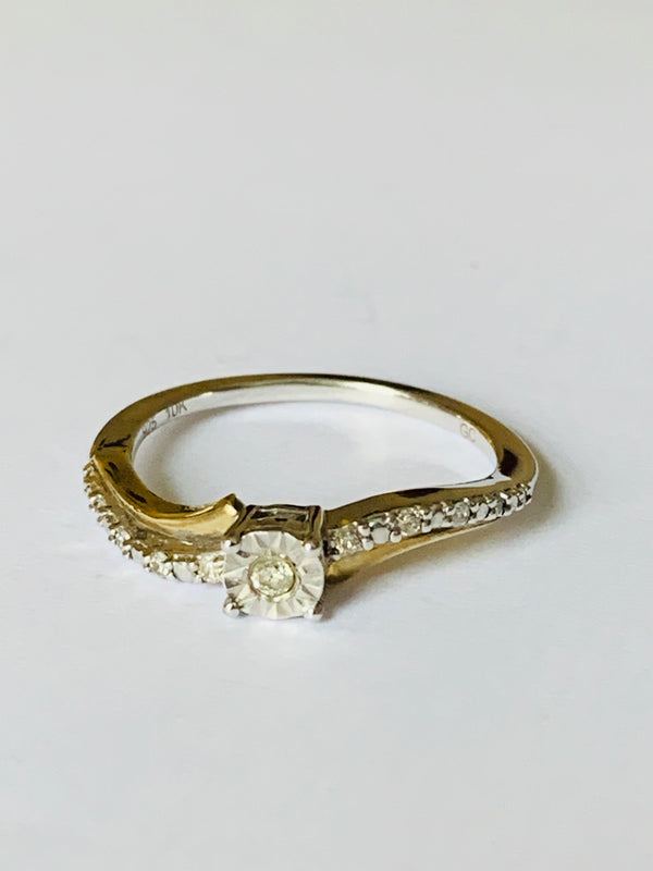 Ring white gold sterling silver with diamonds - Ilumine Gallery Store dainty jewelry affordable fine jewelry