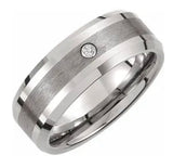 Tungsten black diamond men's rings