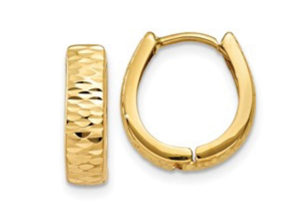 Gold Textured Huggie Earrings