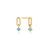 Gold Turquoise Link Stud