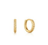 Gold rope huggie hoop