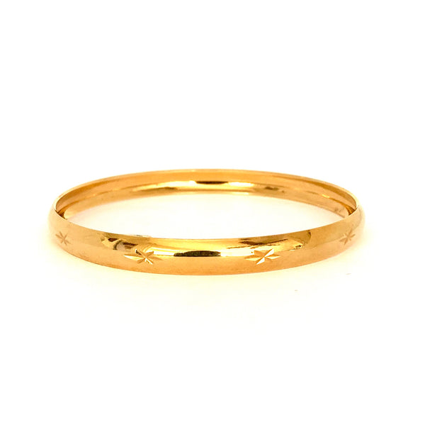 Yellow gold sunburst bangle - Ilumine Gallery Store dainty jewelry affordable fine jewelry