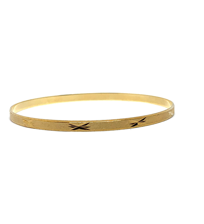 Yellow gold overlay starburst bangle - Ilumine' Gallery 