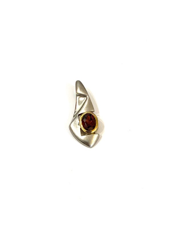 Sterling silver and gold garnet pendant - Ilumine' Gallery 