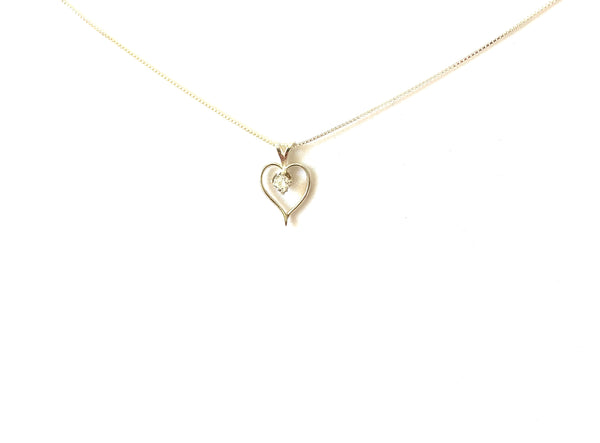 Sterling silver necklace with heart and cz pendant - Ilumine Gallery Store dainty jewelry affordable fine jewelry