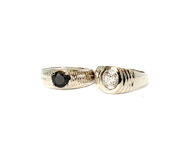 Rings sterling silver with crystal or black gemstone - Ilumine Gallery Store dainty jewelry affordable fine jewelry