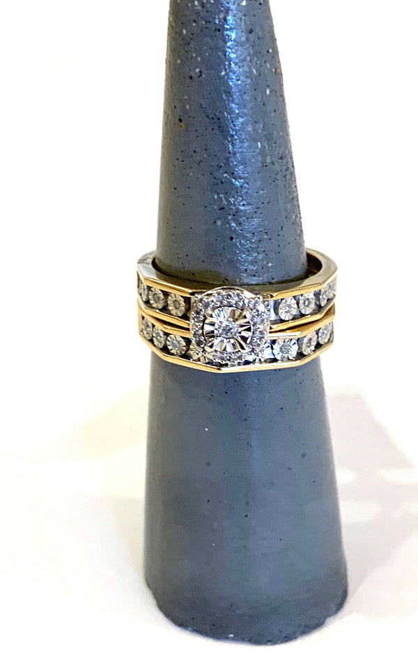 Solid Yellow Gold Diamond Miracle Plat Ring - Ilumine' Gallery 