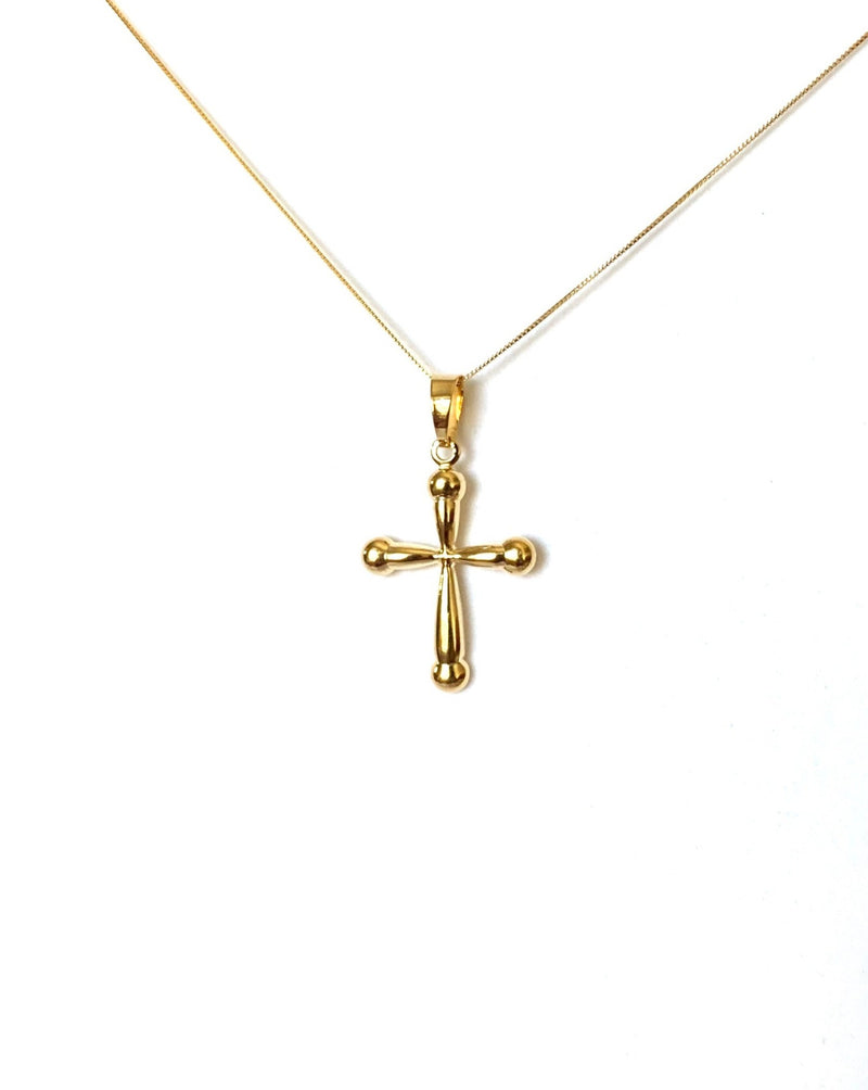 Necklace yellow gold vermeil with cross pendant - Ilumine Gallery Store dainty jewelry affordable fine jewelry